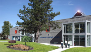 Newton's Grove School Wide shot of the front of the campus