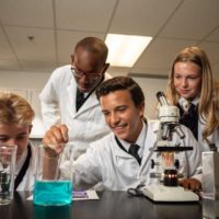 Newtons Grove science class researching