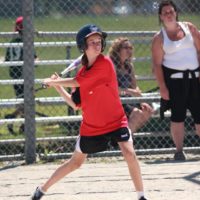 Newton's Grove School Girl playing baseball