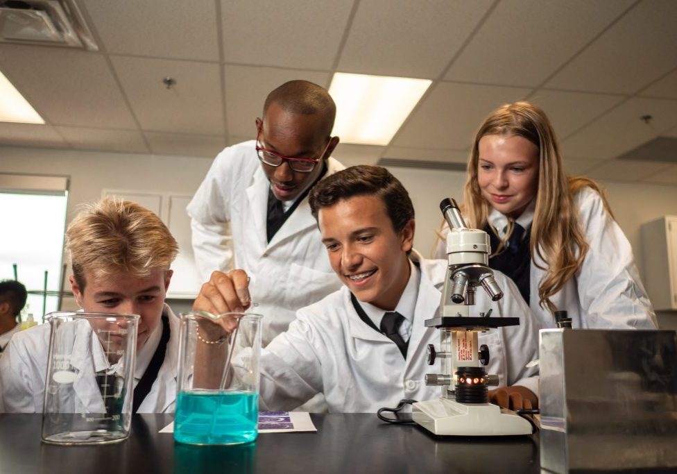 Newton's Grove School science class